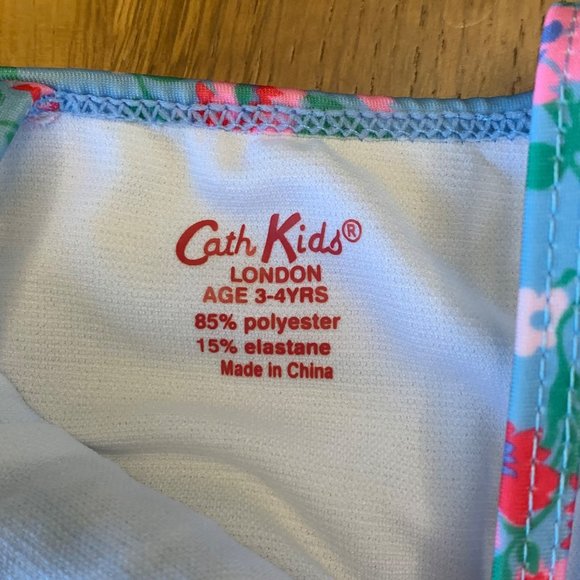 CATH KIDS Floral Swimsuit Girls 3-4 3T 4T Toddler Girl Pink Blue Cross Back - Picture 7 of 7